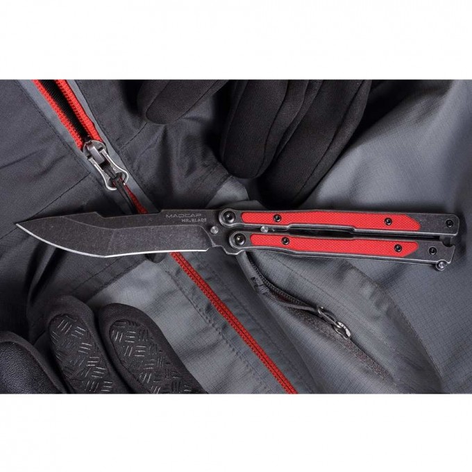 Нож бабочка MR BLADE MADCAP BLACK RED MB019 Нож бабочка MR BLADE MADCAP BLACK RED MB019