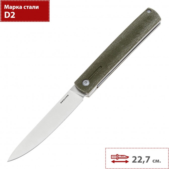 Нож MR.BLADE ESQUIRE 381-D2SW/MCGR-SH MB381-D2SW/MCGR-SH Нож MR.BLADE ESQUIRE 381-D2SW/MCGR-SH MB381-D2SW/MCGR-SH