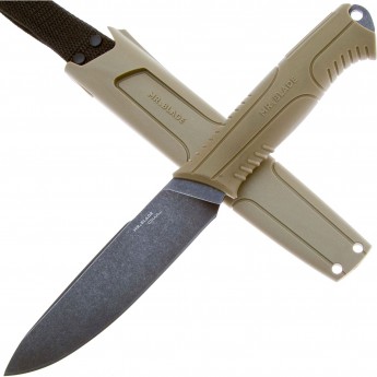Туристический нож MR.BLADE OWL BLACKWASH сталь 8Cr14MoV, рукоять Olive TPR